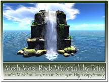 Mesh Moss Rock Waterfall by Felix 10Li=15x10m Size 15m High c-m