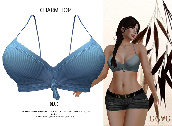 GGVG CHARM TOP BLUE 1 SOLID