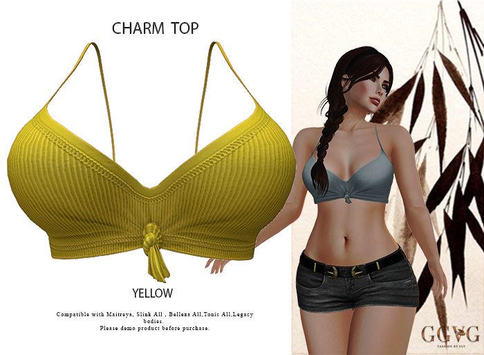 GGVG CHARM TOP YELLOW SOLID