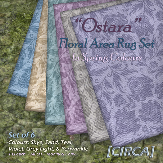 [CIRCA] - "Ostara" - Floral Area Rug Set - Spring Colours