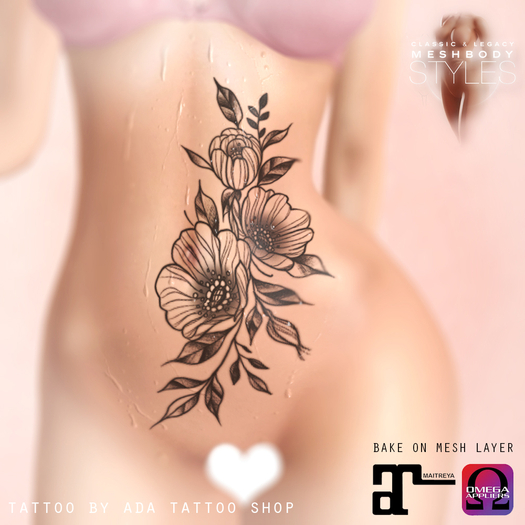 ~ADA Tattoo Shop~ Floral Belly (BoM, OMEGA, MAITREYA)