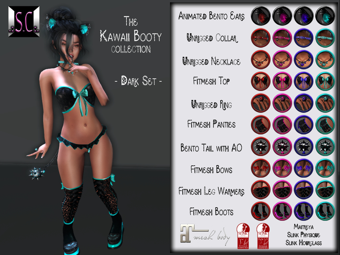 .:S.C:. Harvest - Kawaii Booty - FULL SET! DARK!