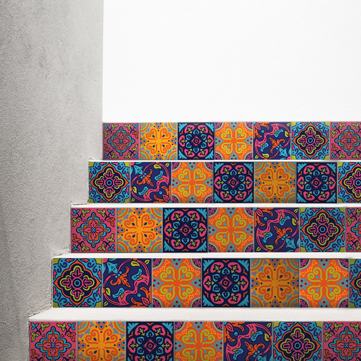 Indian Azulejos Ceramic/Porcelain Tile Texture seamless