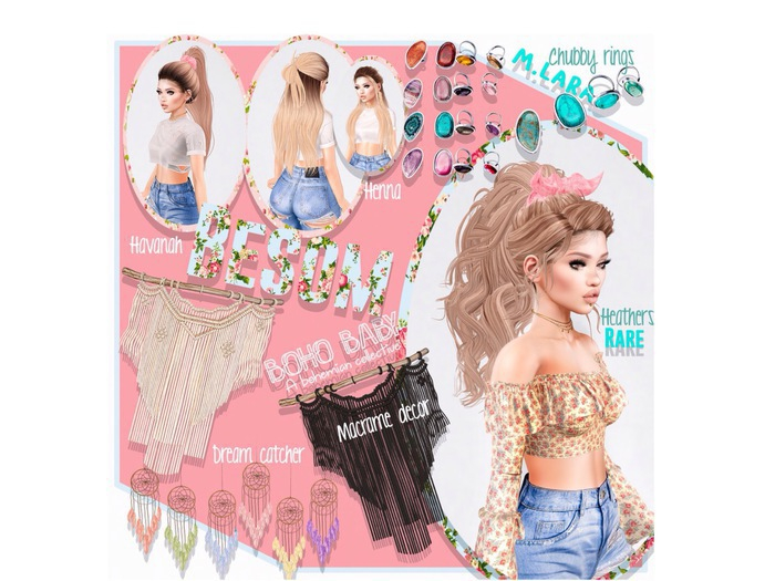 #BESOM~ Chubby Stone Rings *Purple Set*