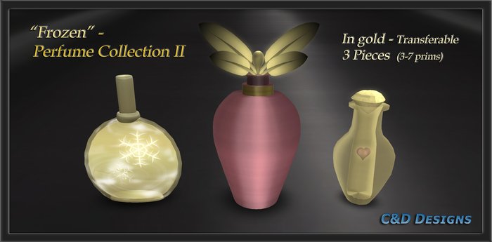 "Frozen" Perfume Collection II - Gold - DISCOUNTED 60% Off