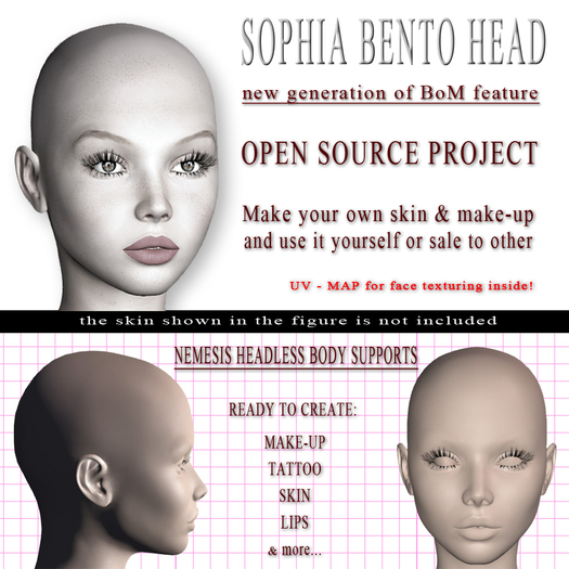 Second Life Marketplace - NEMEZIDA - MESH AVATAR BOM PACK - HEAD SOPHIA ...