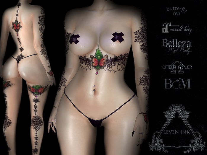 Leven Ink Tattoo - Butterfly Red