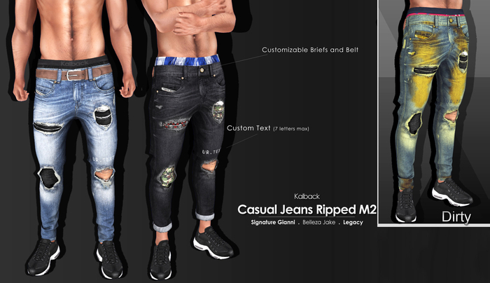<Kalback> Casual Jeans Ripped M2 Dirty