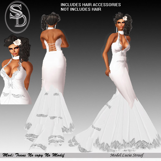 **SD**Long Dress White Formal 