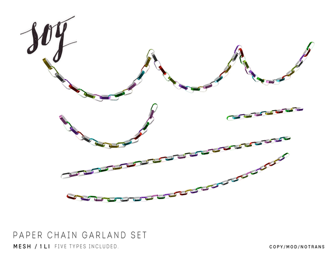 Soy. Paper Chain Garlands Set [addme]
