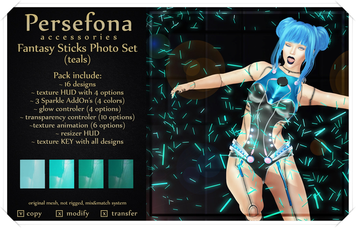 Persefona Fantasy Sticks (teals)