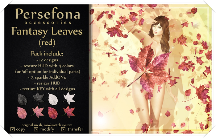 Persefona Fantasy Leaves (red)