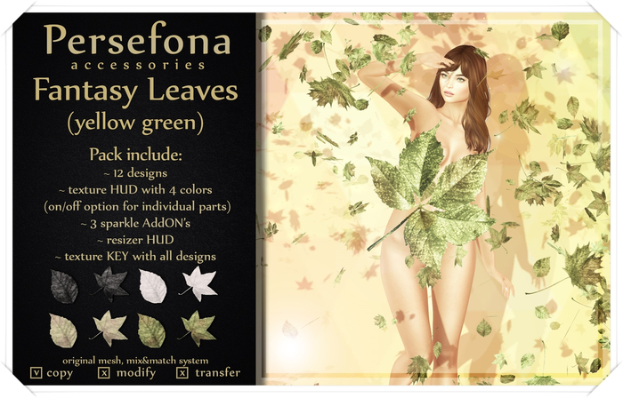 Persefona Fantasy Leaves (yellow green)