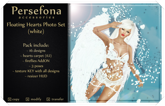 Persefona Floating Hearts Photo Set (white)