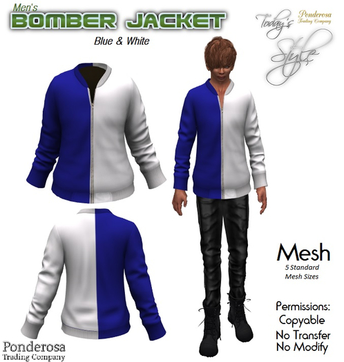 Bomber Jacket - Blue & White