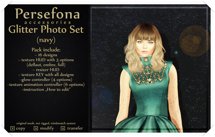 Persefona Glitter Photo Set (navy)