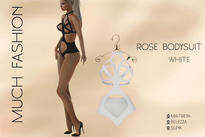 ..::MUCH FASHION::. ROSE BODYSUIT WHITE