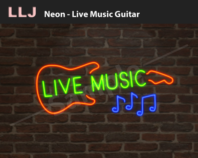 LLJ Neon Live Music Guitar