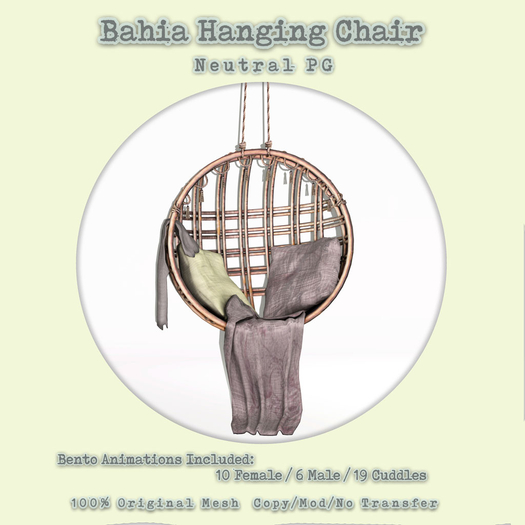 Second Life Marketplace crate Bahia Hanging Chair Neutral PG