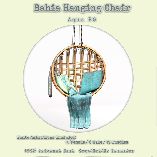 Second Life Marketplace Bahia Hanging Chair Aqua PG