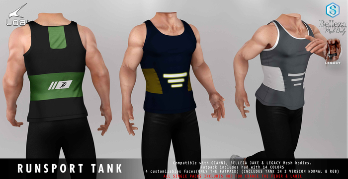 [LOB] RUNSPORT TANK - BLACK