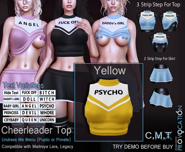 [Provocation] Cheerleader top-StripMe-Yellow