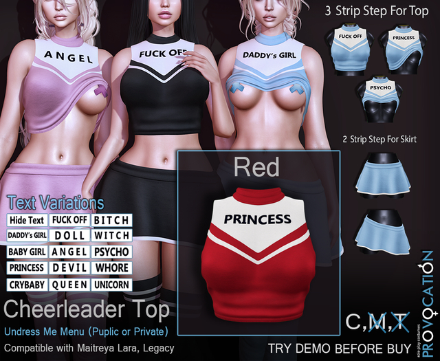 [Provocation] Cheerleader top-StripMe-Red