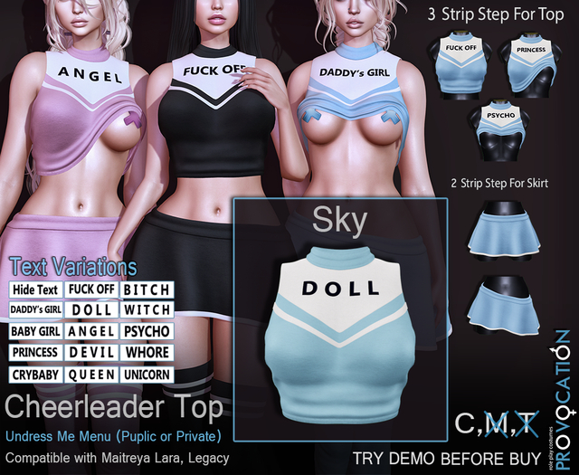 [Provocation] Cheerleader top-StripMe-Sky