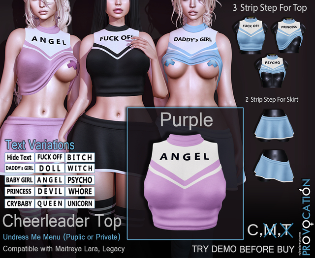 [Provocation] Cheerleader top-StripMe-Purple