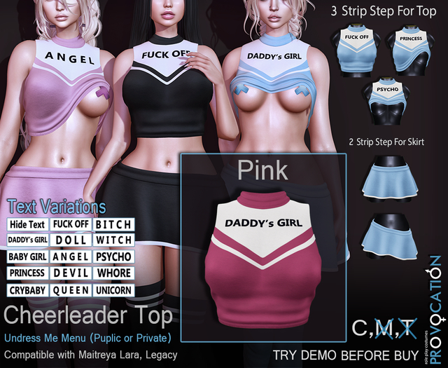 [Provocation] Cheerleader top-StripMe-Pink