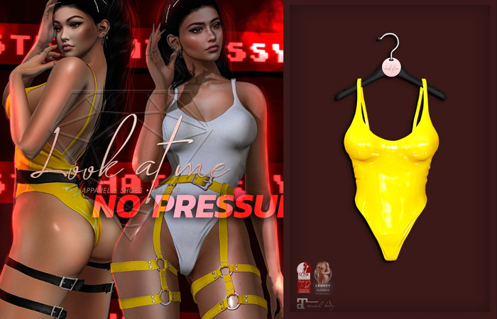 Look At Me. No Pressure : Bodysuit - LATEX yellow