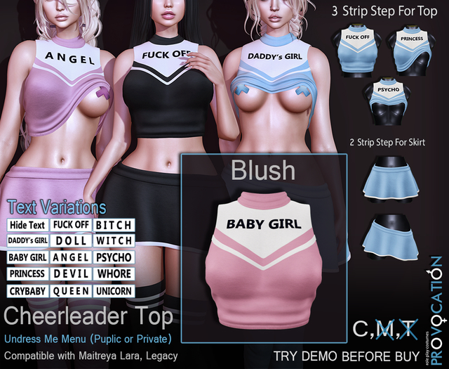 [Provocation] Cheerleader top-StripMe-Blush