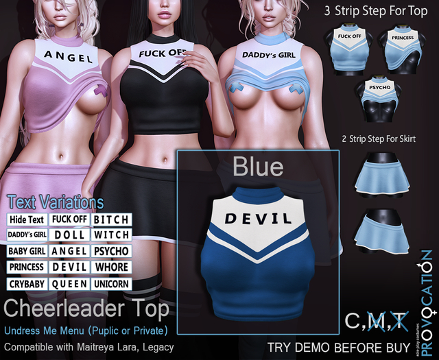 [Provocation] Cheerleader top-StripMe-Blue