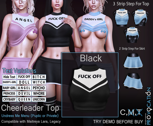[Provocation] Cheerleader top-StripMe-Black