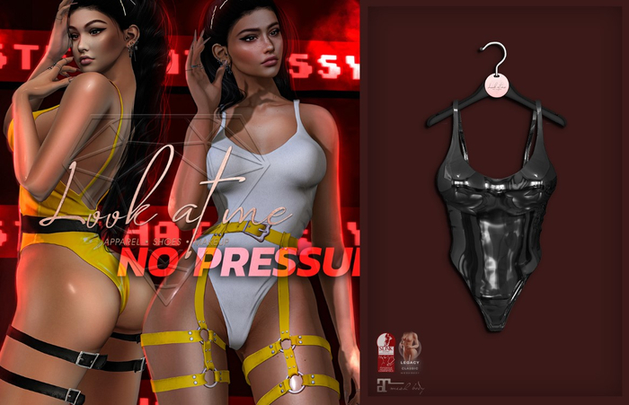 Look At Me. No Pressure : Bodysuit - LATEX black