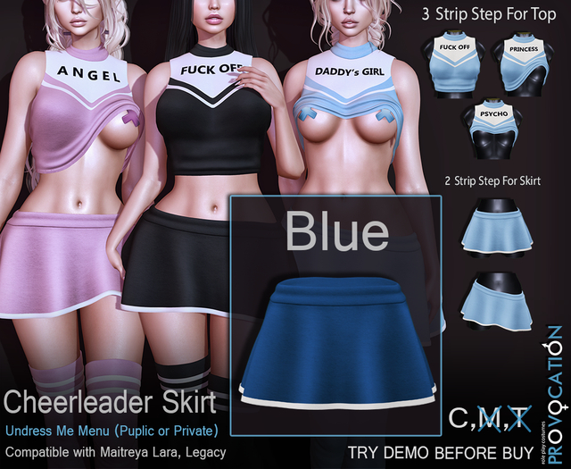 [Provocation] Cheerleader skirt-StripMe-Blue