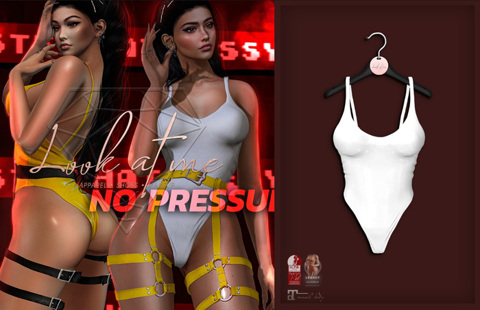 Look At Me. No Pressure : Bodysuit - LATEX  white