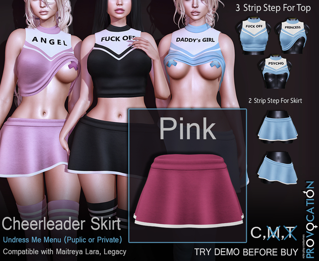 [Provocation] Cheerleader skirt-StripMe-Pink