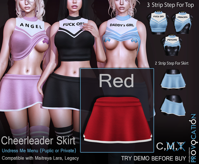 [Provocation] Cheerleader skirt-StripMe-Red