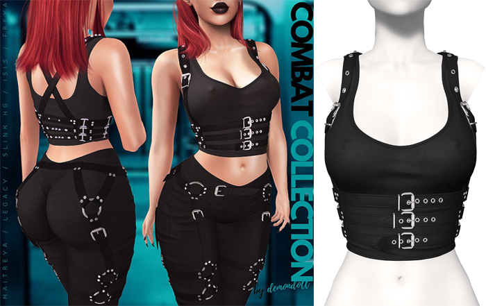 Demon Doll - Combat Top + Harness Black