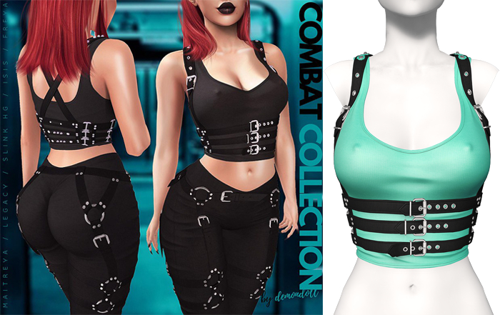 Demon Doll - Combat Top + Harness Turquoise