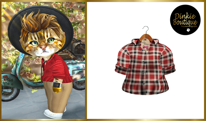 *DB* DINKIES CALVIN SHIRT* red plaid