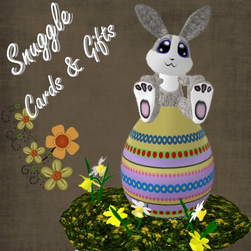 'Snuggle'Easter bunny sitting on easter egg