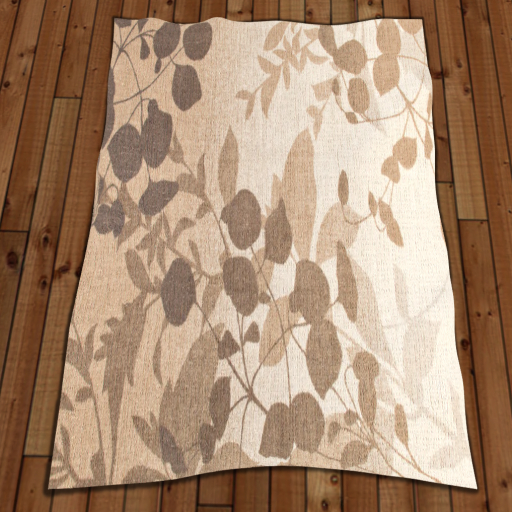 Rug- Tan Leave Bushes