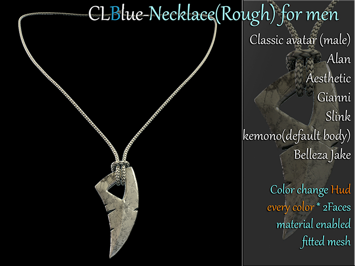 CLBlue-Necklace(Rough) for men