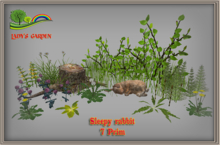 Lady's Garden - Sleepy rabbit 7 Prim