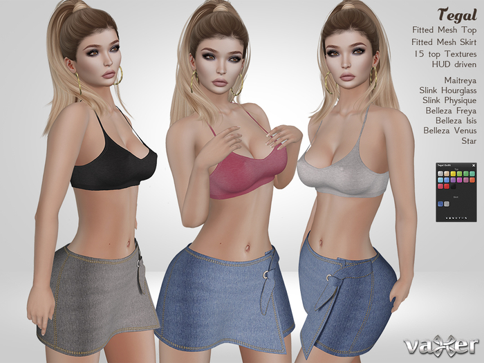 Vaxer : Tegal Outfit- Maitreya, Slink (P, H), Belleza (V, I, F) and Star . 15 Text. Mix & Match