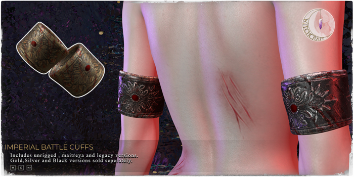 +WitchCraft+ Imperial Battle Cuffs Gold [ADD]