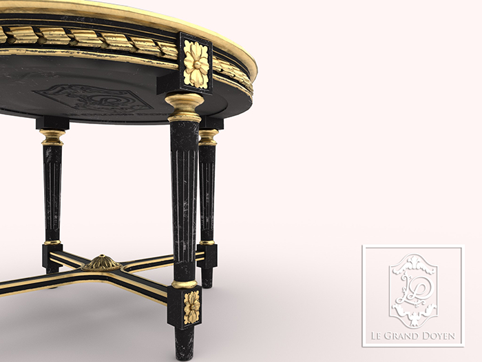 {{LGD}}-Louis XIV Painted Round Table (fatpack)