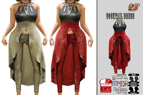 {LD}Clothing-Cocktail Halter Top With Pant/Red